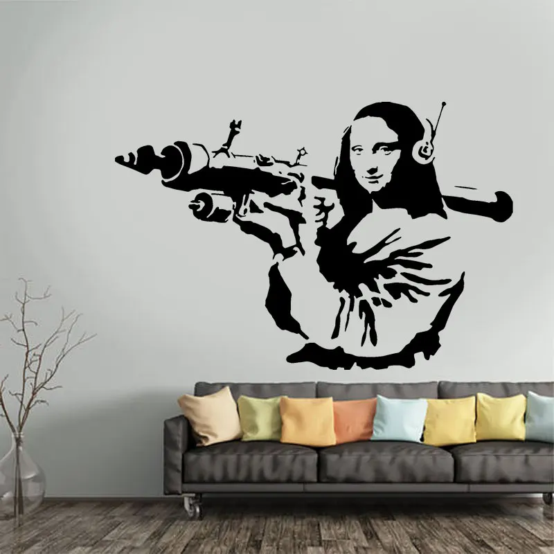Виниловая наклейка на стену Banksy с изображением рокетной пусковой установки