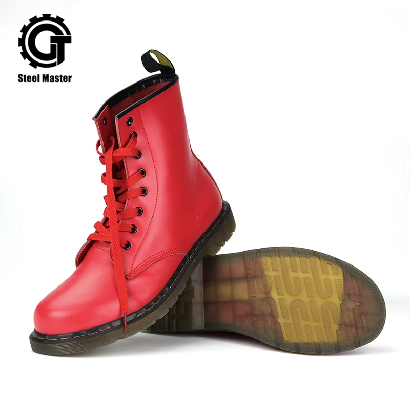 red safety boots