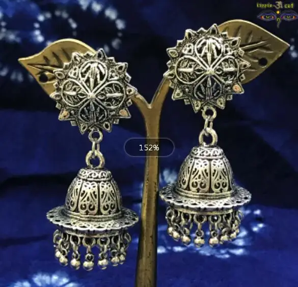 Jhumka индийские женские ювелирные изделия Цыганская Мода хиппи большие серебряные серьги с кисточками для женщин - Окраска металла: 9