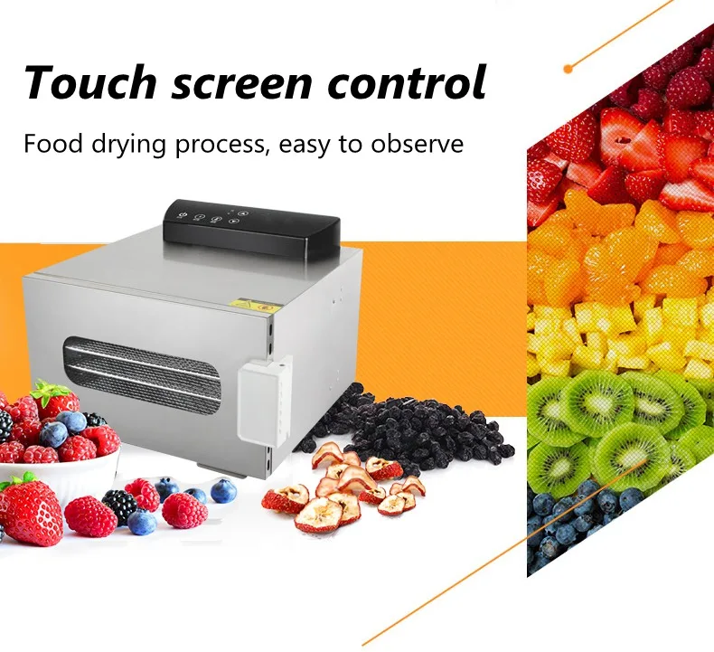 Cukyi 6 Bandejas Desidratador de Alimentos Secador de Desidratação de Frutas Lanches Erva Vegetal Máquina de Secagem de Carne em Aço Inox 110v 220v dos Eua e da ue 2 Cheap Desidratadores