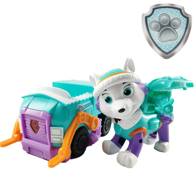 

Paw Patrol Dog Everest's Rescue Snowmobile Pull Back Music Patrol vehicle Anime Figure Action Model Toys Kids Birthday Gift