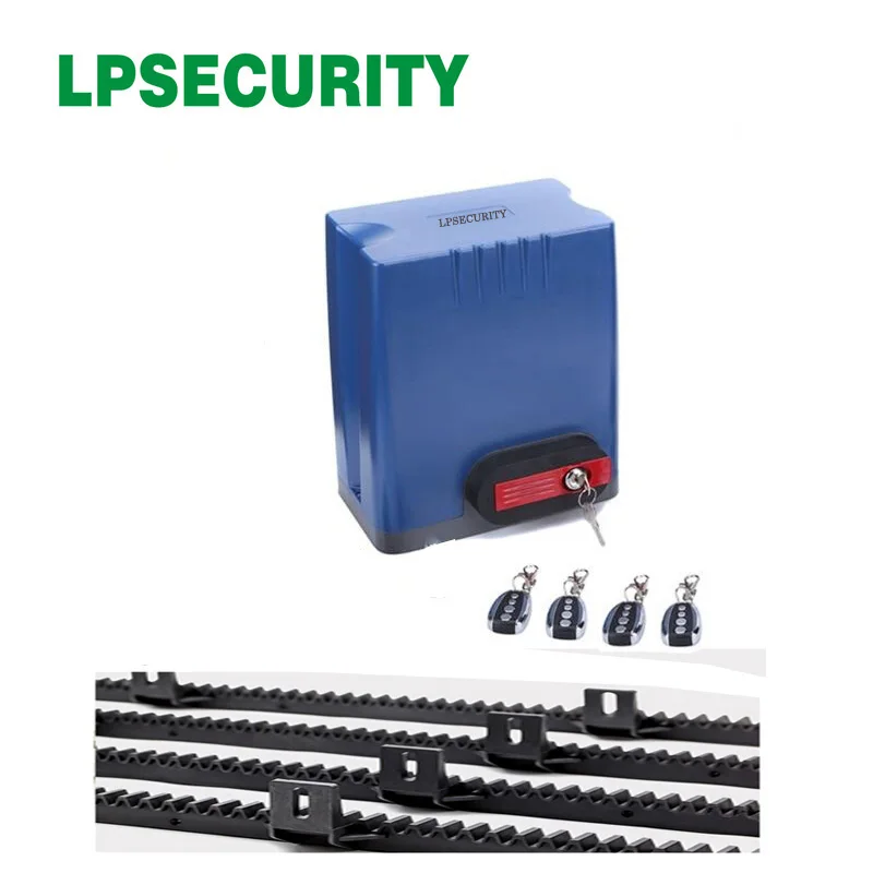 

LPSECURITY home automation automatic electric sliding gate opener motor slide engine with 6m or 7m nylon racks