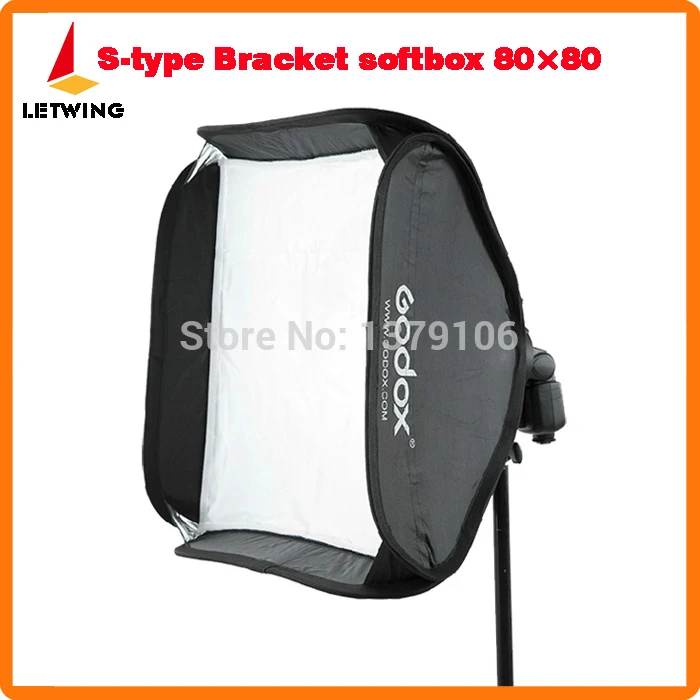 

Godox S-Type Flash Bracket Bowens Mount Holder with 80x80cm Folding Softbox
