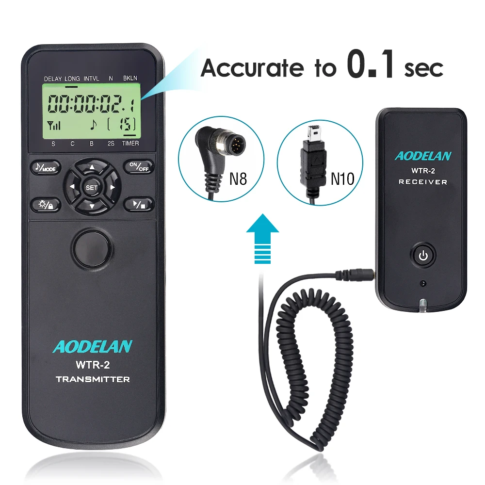 D300 Coolpix P1000 D5000 Z6 D5200 D800 D7200 D850 D750 Z7 Wireless Remote Control Shutter Release for Nikon D200 D7500 D5600 D5100