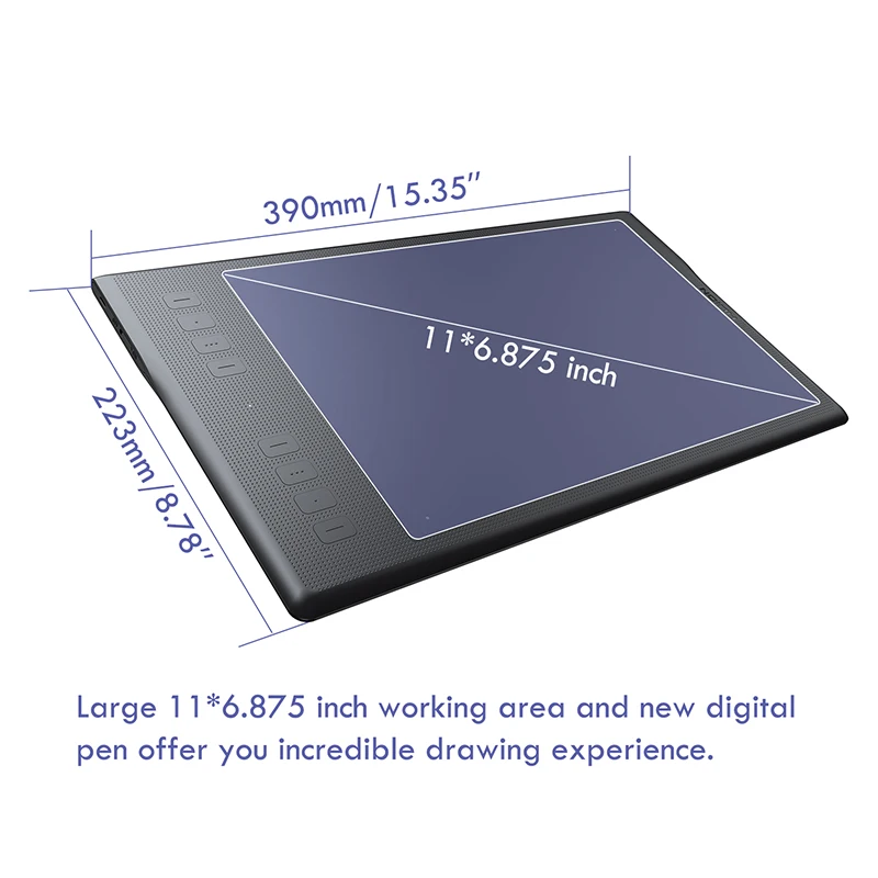 Kopen Huion Inspiroy Q11K Draadloze Digitale Grafische Tekening Tablet Pen Schilderen Tabletten met 8192 Niveaus 8 Express Keys en Pen Houder