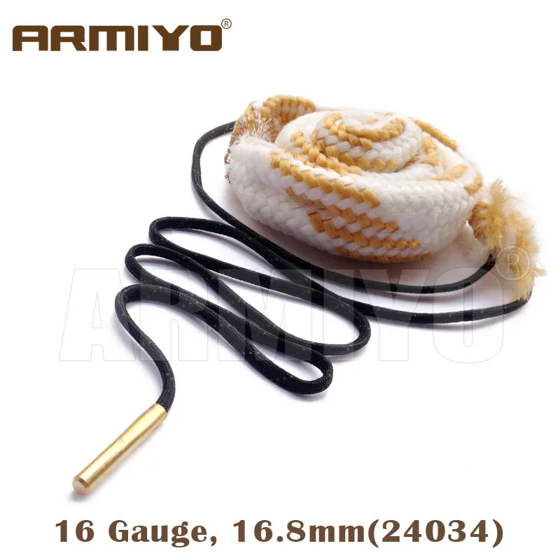 

Armiyo Bore Snake 16 GA Gauge 16.8mm Gun Barrel Rope Cleaner Shooting Cleaning Kit Hunting Accessories 24034 Bagged Package