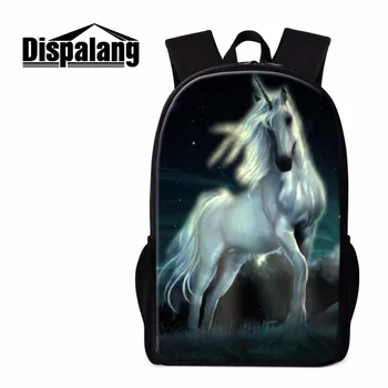 

Dispalang Unicom Backpack for Children Boys Cool Rucksacks Animal Horse Printing SchoolBag Girly Bookbag Students Bagpack Kids