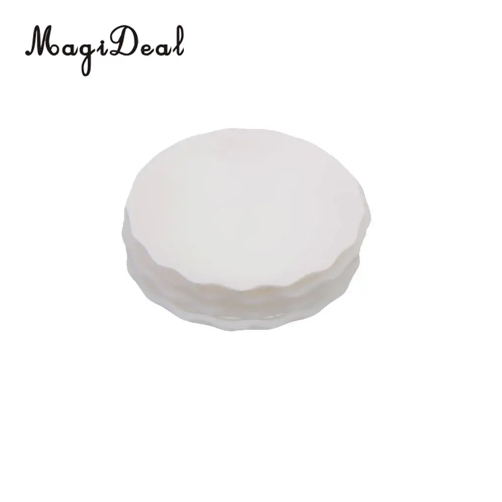 MagiDeal 4Pcs/Lot 1/12 Scale Dollhouse Miniature White Round Dishes Plate Tableware Kitchenware for Food Candy Kid Pretend Play