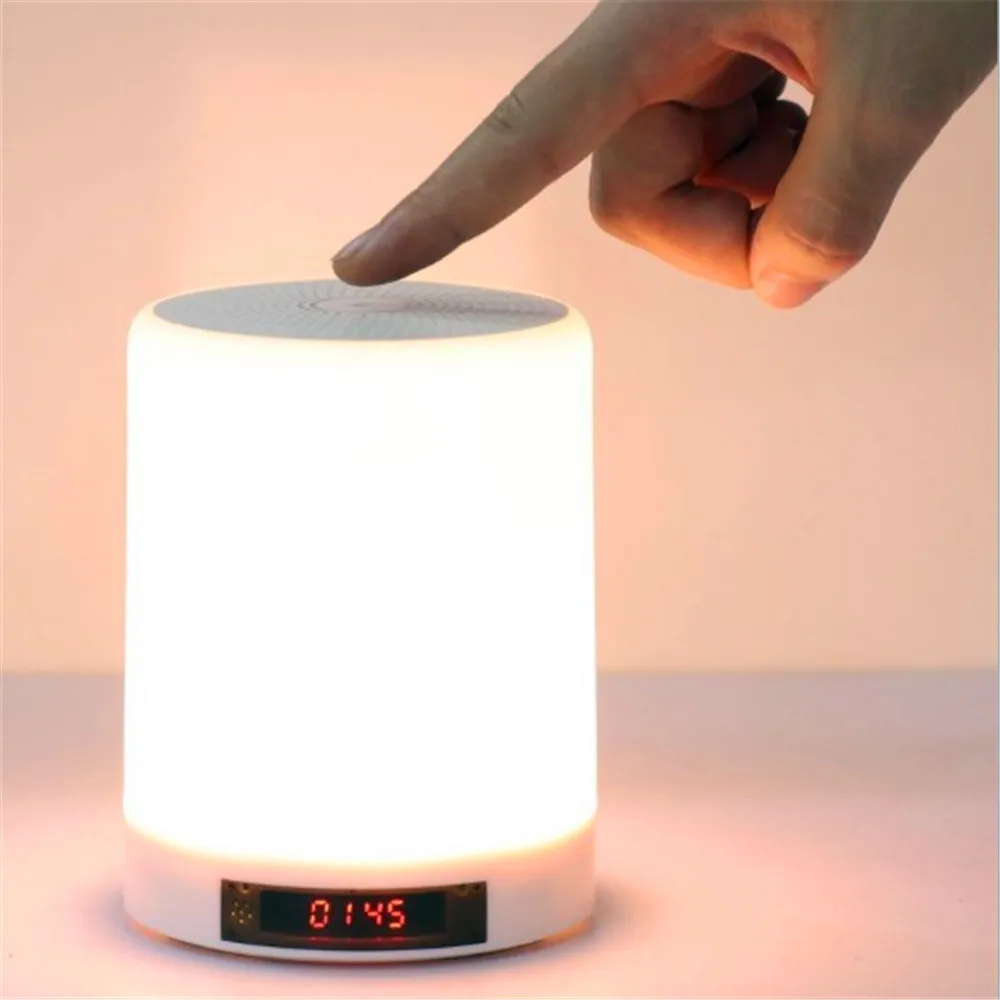 

Novelty Colorful Led Night Table Light Bluetooth Speaker Portable Sound Box Support Tf Aux Handsfree Cal For Xiaomi Huawei