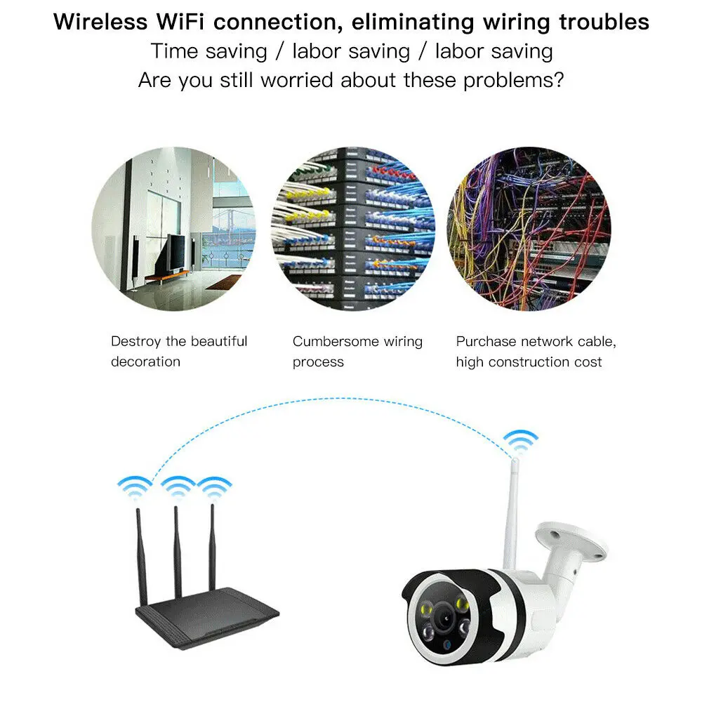 Беспроводная wifi ip-камера 1080P HD Сетевая Беспроводная wifi ip-камера 1080P HD сетевая камера CCTV In/наружная безопасность IR Nigh