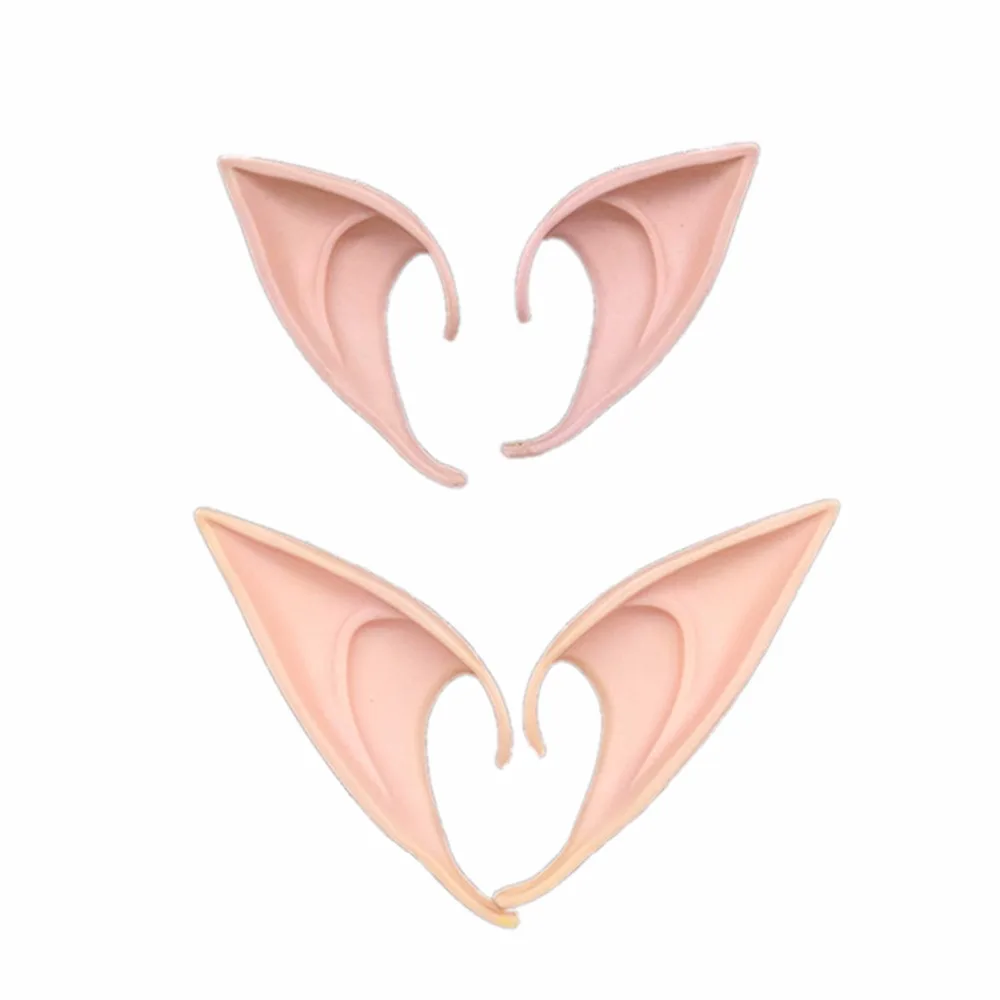 

2 Pairs Lovely Angel Elf Ears Rubber Soft Halloween Cosplay Fairy Vampire Zombie False Ears Home Events Party Supplies