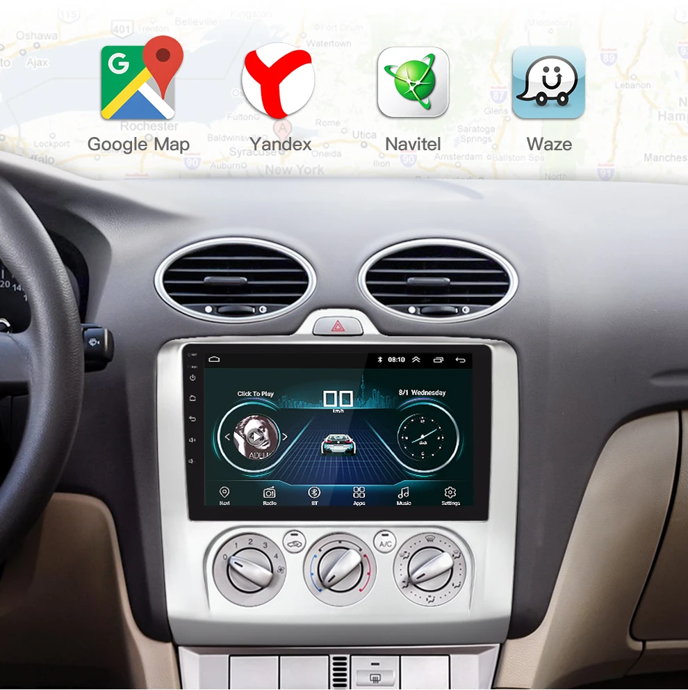 2din Android 9 Автомагнитола для Ford 2005-2011 9 дюймов 3g gps навигация Bluetooth FM AM RDS DSP мультимедийный плеер Ford Авторадио