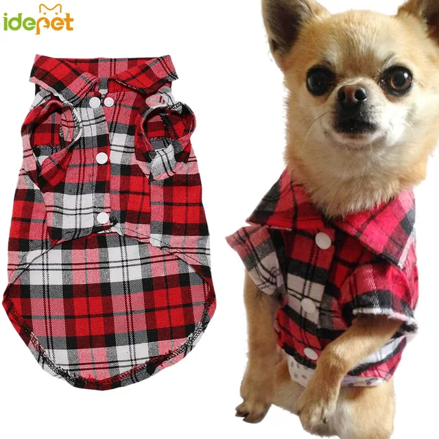 Pet Dog Clothes for Dog Soft Summer Plaid Dog Vest Clothes For Small Dogs Chihuahua Cotton Puppy