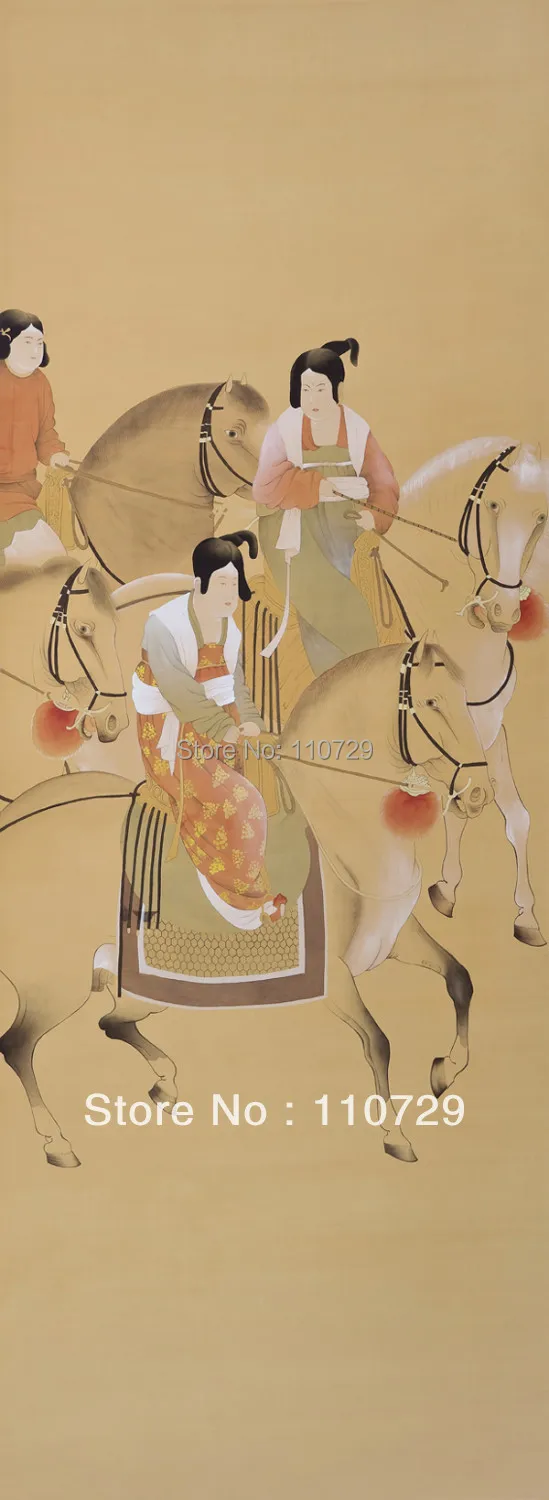 

Hand-painted silk wallpaper painting Ancient People HAND PAINTED WALL PAPER TV/Sofa/living room/bedroom background wallcovering