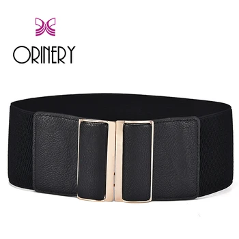 

ORINERY 2018 New Designer Belts for Women Fashion Solid Elastic PU Leather Belt Wide Elastic Belts for Jeans Dress Accessories