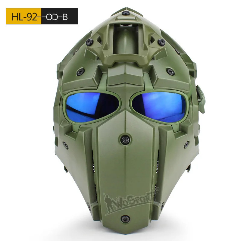 

Tactical Safety Helmet with Defogging Built-in Fan OBSIDIAN GREEN GOBL TERMINATOR Helmet&Mask goggle for Military Hunting Helmet