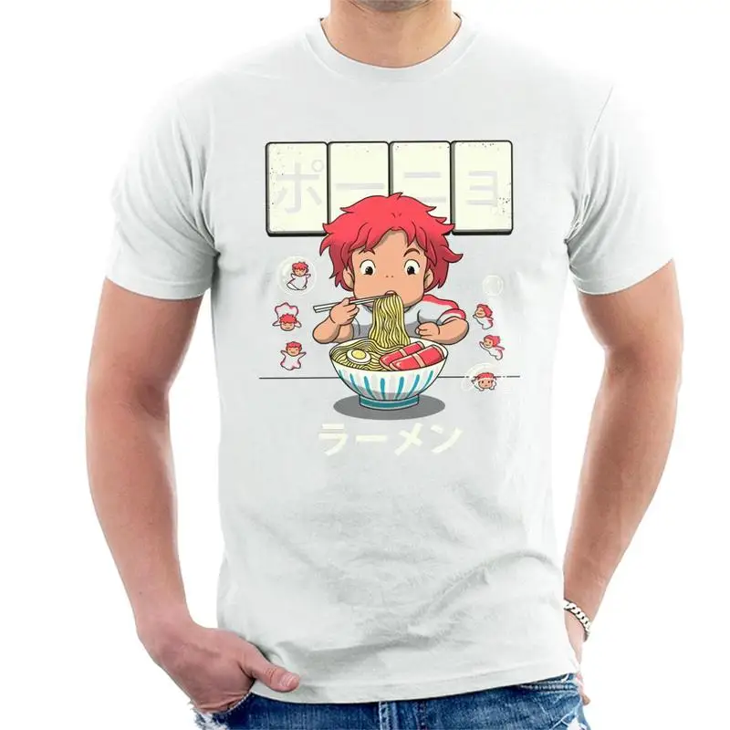 2018 Ponyo Goldfish Ramen Men's T-Shirt | Мужская одежда