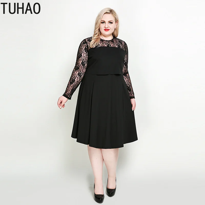 Сексуальное кружевное платье TUHAO 7XL 6XL, женское платье больших размеров, офисное платье большого размера, весенне-летнее платье, элегантное платье RL