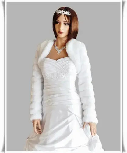 

NEW WOMENS GIRLS WEDDING BRIDAL FAUX FUR SHRUG BOLERO JACKET COAT