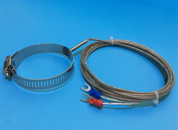 

0-400 Celsius 3 Meters Temperature Sensor K Type Thermocouple + 1.1" Clamp Hoop