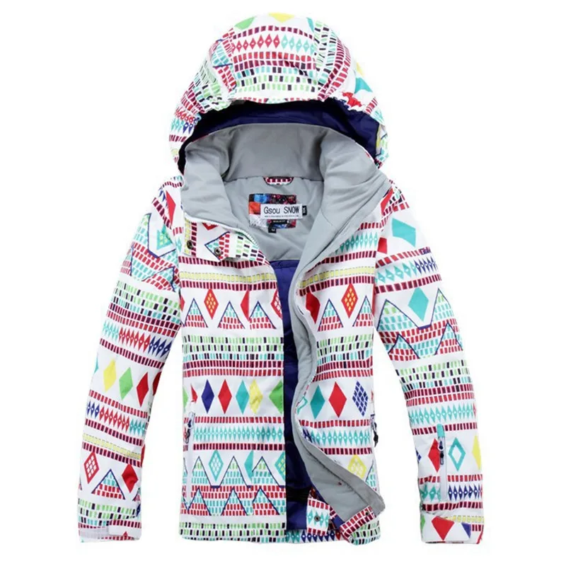 Женская зимняя одежда, женский лыжный костюм, комплекты 10 K, водонепроницаемый, ветрозащитный, теплый костюм, куртки для сноуборда+ нагрудники, лыжные штаны - Цвет: only jackets