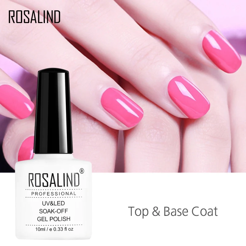 

Rosalind 10ML Semi Permanent Top Base Coat Manicure Set UV LED Nail Cured Gel Polish Soak-Off Nail Primer