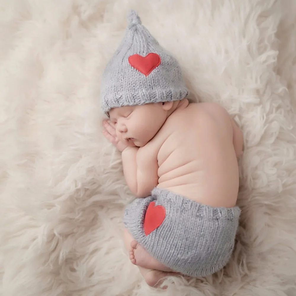Милый вязаный костюм «кроше» для новорожденных 0-6 месяцев, наряд для фотосессии, детская шапка, реквизит для фотосессии, милые наряды для новорожденных девочек