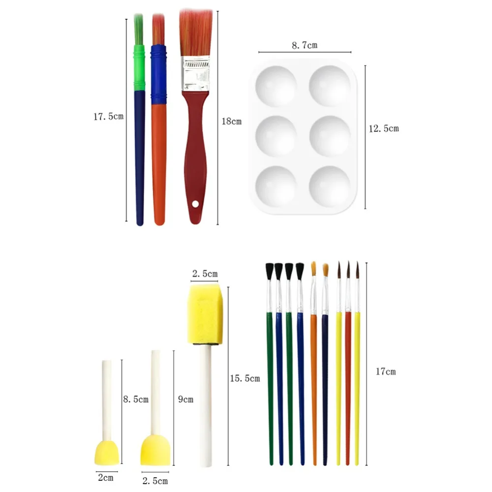 27 шт./компл. DIY Инструменты для рисования штампы игрушки цветок штамп Губка кисти комплект, принадлежности для живописи для детей