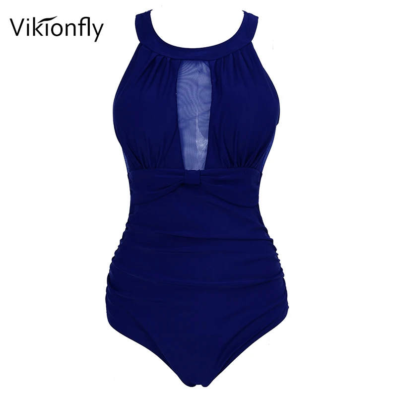 Женский купальный костюм Vikionfly красный с цветочным принтом в стиле ретро большие