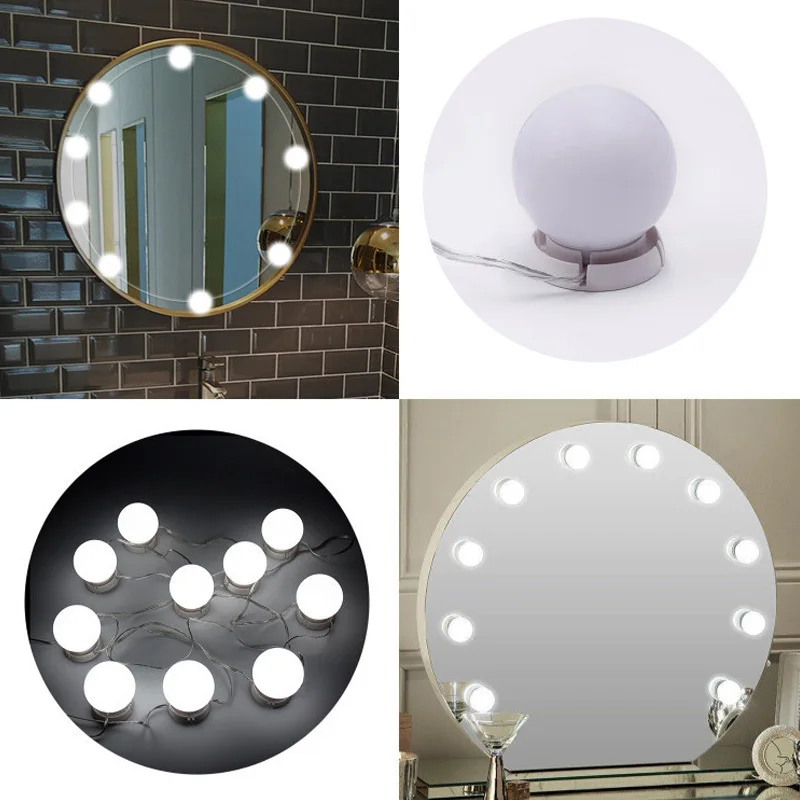 USB светодиодный косметическое зеркало свет лампы с регулируемой яркостью косметических средств сенсорный выключатель светодиодный зеркало для макияжа с подсветкой строка для туалетный стол настольная декорационная лампа