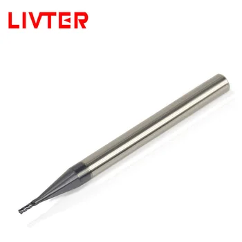 

LIVTER 4flutes 45 degree hard alloy tungsten steel milling cutter CNC tool straight shank coating flat bottom end mill