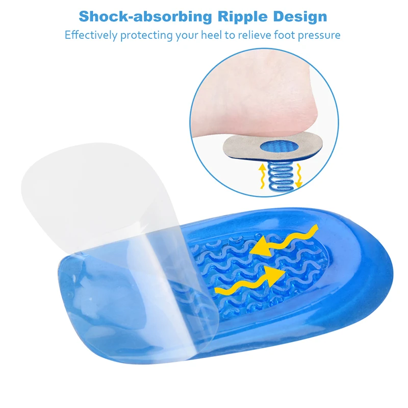 SEBS Heel Spur Pad Half Insoles for Foot Plantar Fasciitis Achilles Tendonitis Care Pain Relief Insole Inserts Pads
