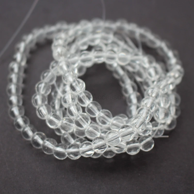 4mm 6mm Clear glass beads 1string about 80cmor jewelry makingin Beads