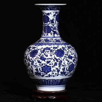 

Jingdezhen Ceramic Vase Blue And White Porcelain antique Home Furnishing Room Classical Crafts China Decorated Ceramic vase