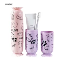 XUNZHE милый мультфильм скота Зубная щётка Зубная паста держатель путешествия Коробки Портативный туалетные принадлежности Организатор блюд вилка контейнер для ложек