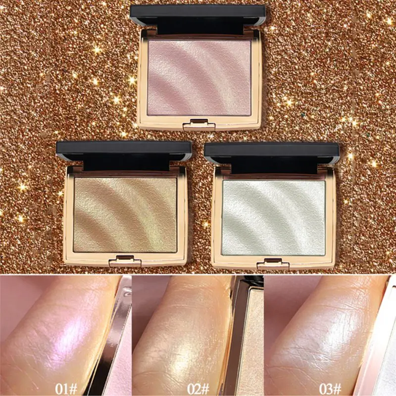 

3 Colors Highlighter Palette Makeup Glow Kit Face Contour Shimmer Powder Body Base Highlight Cosmetics