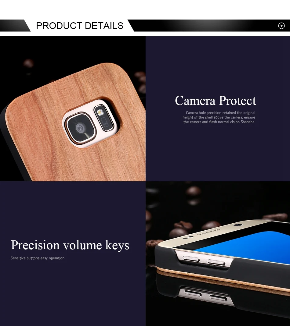 For Samsung Galaxy S8 Plus Real Wooden Case For Samsung S8 Galaxy S7 S6 Edge Back Cover  (6)