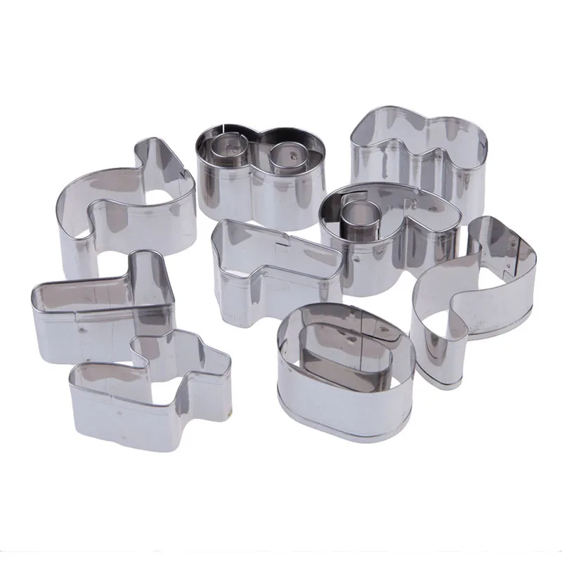 

Stainless Steel Cake Tools Number Molds 9 PCS 0~8 Arabic numerals Baking Biscuit Pastry Cookie Cutter Mold Moulds Decor JY