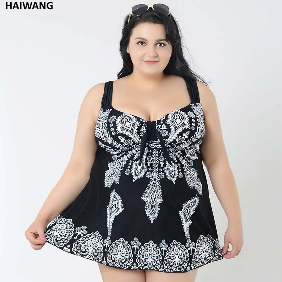 

Tankini Plus Size Swimwear Women Fat Dress Large Sizes Swimsuit Skirt 4xl 5xl 6xl 7xl 8xl One Piece Bath Suit Swim Wear Big Bust