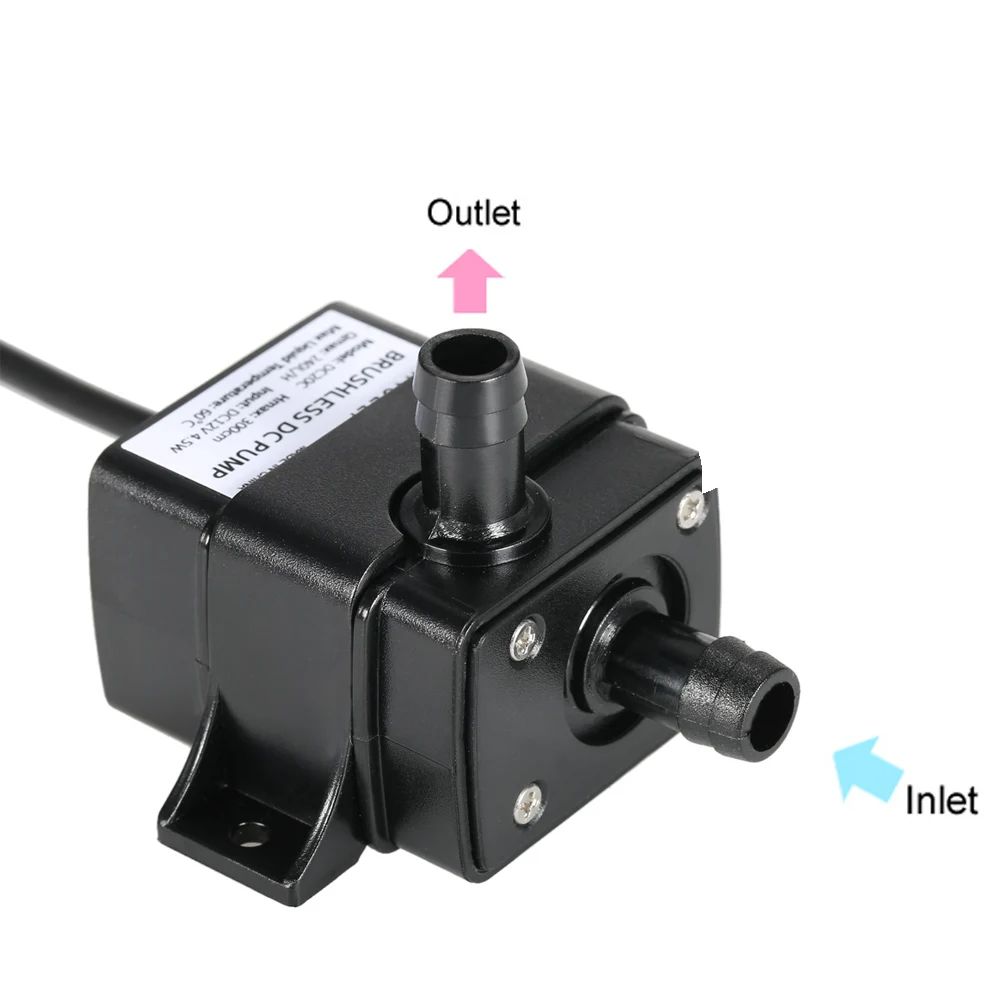 Ультра-тихий аквариумные фонтаны Мини DC12V микро Бесщеточный Водяной насос Водонепроницаемый погружной фонтан аквариумный циркулирующий 5W