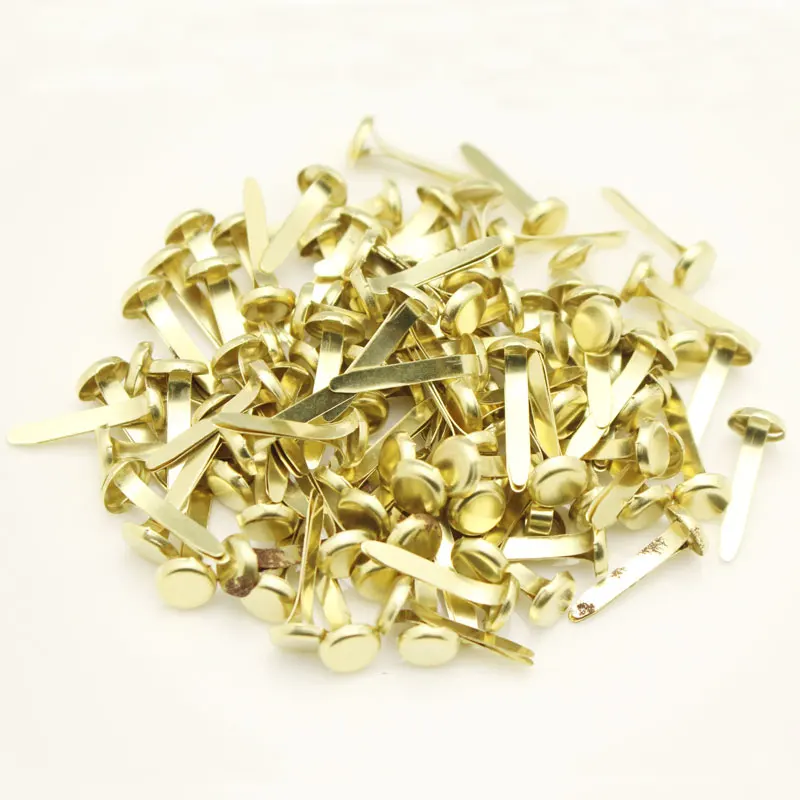 50 шт/100 шт 8x20 мм смешанные круглые металлические железные кнопки для DIY Украшение для скрапбукинга металлическая застёжка DIY рукоделие Изготовление LX141 - Цвет: Gold