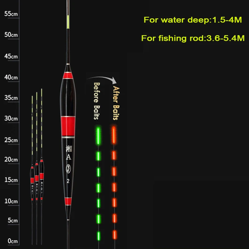 Luminous Smart LED Fishing Float High Sensitivity Alarm Fish Bite Color Change Electronic Buoy Fish Floating Bobber Stick CR425