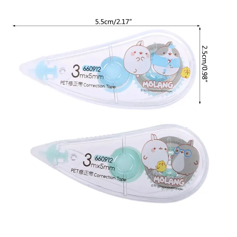 

Correction Tape Happiness Molang Press Type Practical Correction Tape Stationery School Supplies Office Accessories
