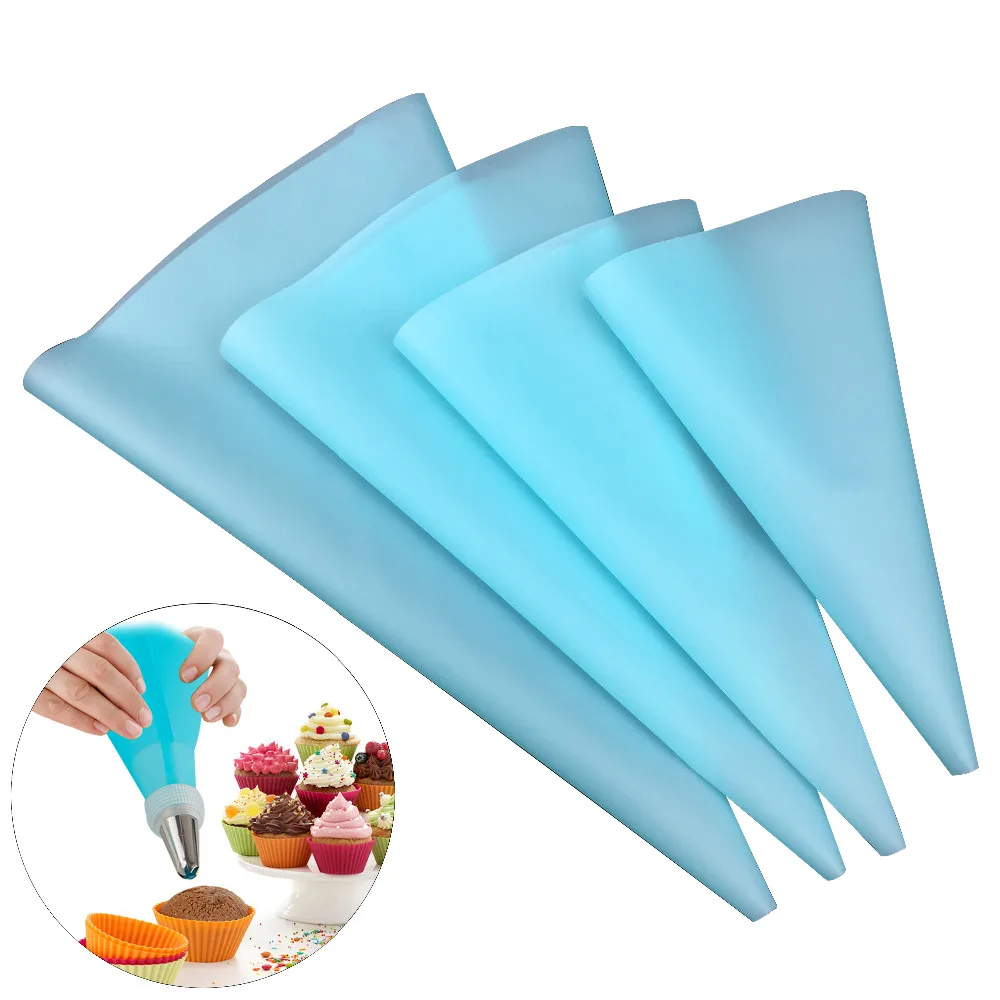 

4 Pcs Silicone Pastry Bag Thickened Reusable Piping Bags, Premium DIY Frosting Bags Kit, Large - 10 ,12,14,16 inch