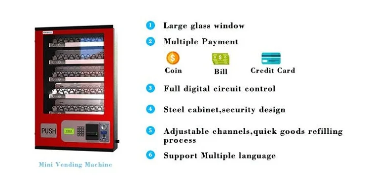 Небольшая закуска для кофе-брейка коробки Венд машина с приёмкой монет
