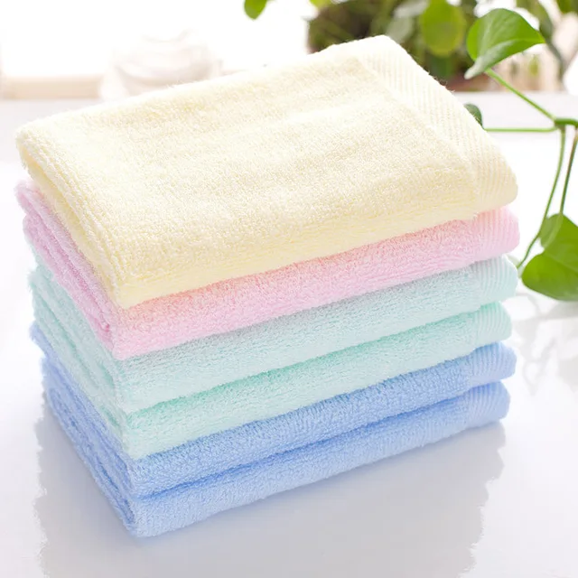 Toalla de mano de fibra de bambú para niño, bebé y adulto, paño pequeño de 25x25cm, 100% de algodón