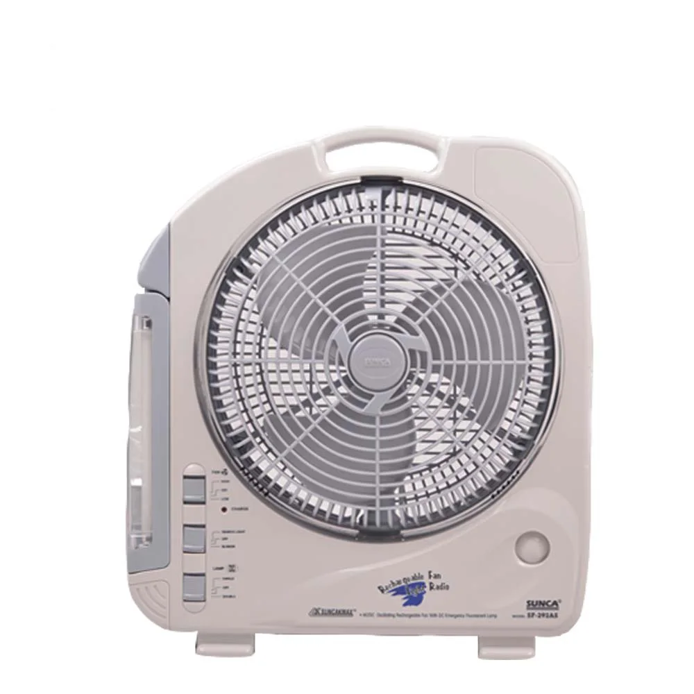 

Emergency light fan portable multi-function LED standing rechargeable fan