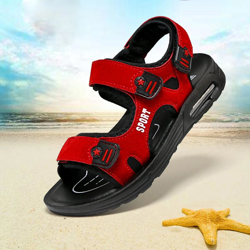 

2018 Summer Shoes New Boys Sandalias Korean Children's Sandals for Girl Kids PU Soft Soles Sandale Hot Sale Beach Shoes Sandalen