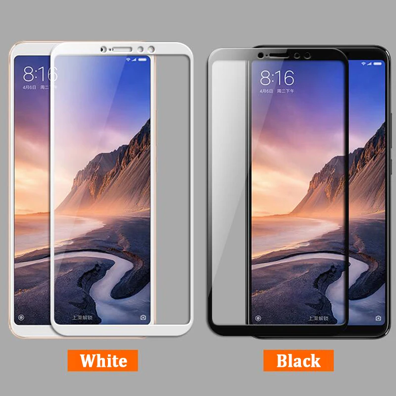 50 шт. 2.5D полный клей для Xiaomi max 3/MAX 2 полное покрытие закаленное стекло экран протектор 0,3 мм 2.5D 9 H с розничной коробкой