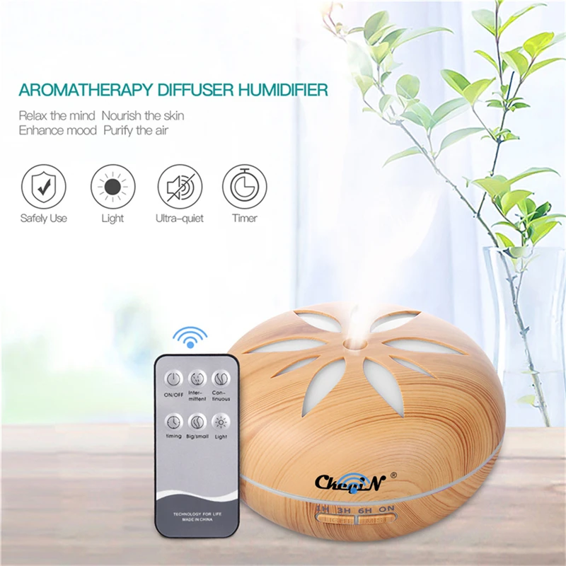 

CkeyiN 550ml Electric Ultrasonic Humidifier Air Purifier 7 Color LED Lights Mist Maker Essential Oil Aroma Diffuser Office Home